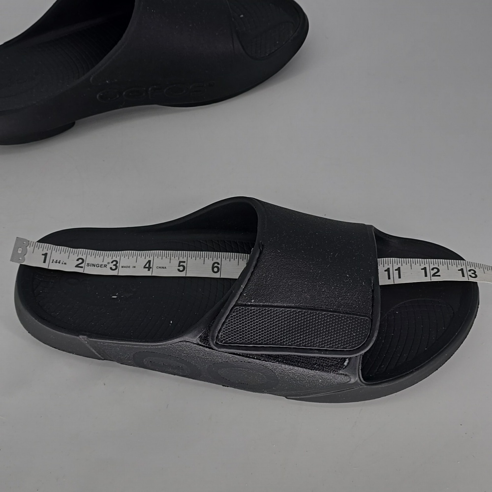 oofos OOahh Sport Flex slide Sandal - Matte black size mens 15 - Picture 11 of 11